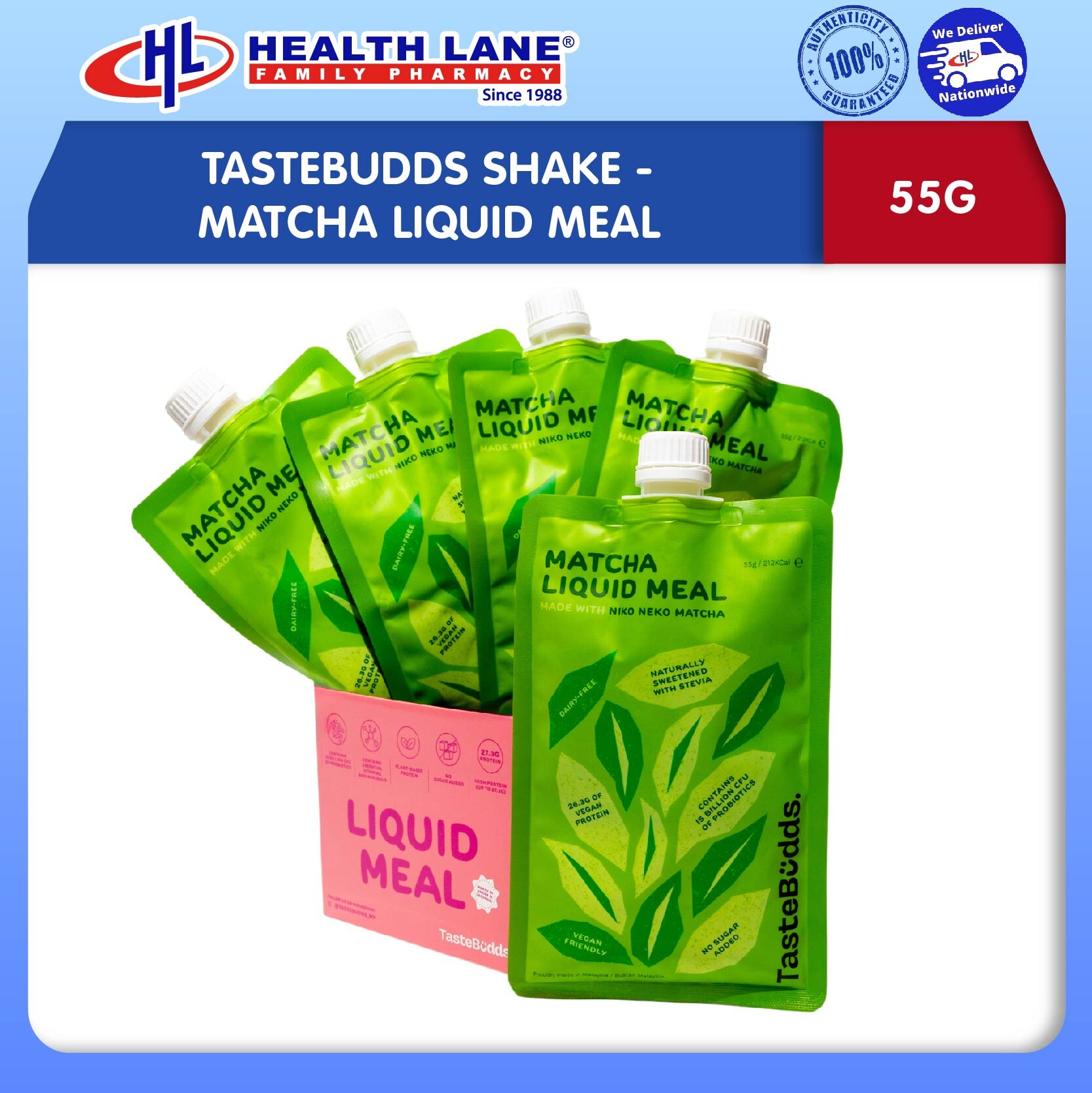 TASTEBUDDS SHAKE - MATCHA CECAIR MEAL (55G)